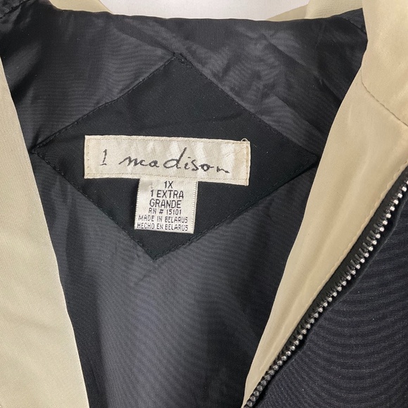 Black and Taupe 1 Madison Hooded Raincoat with Detachable Hood - Picture 6 of 6